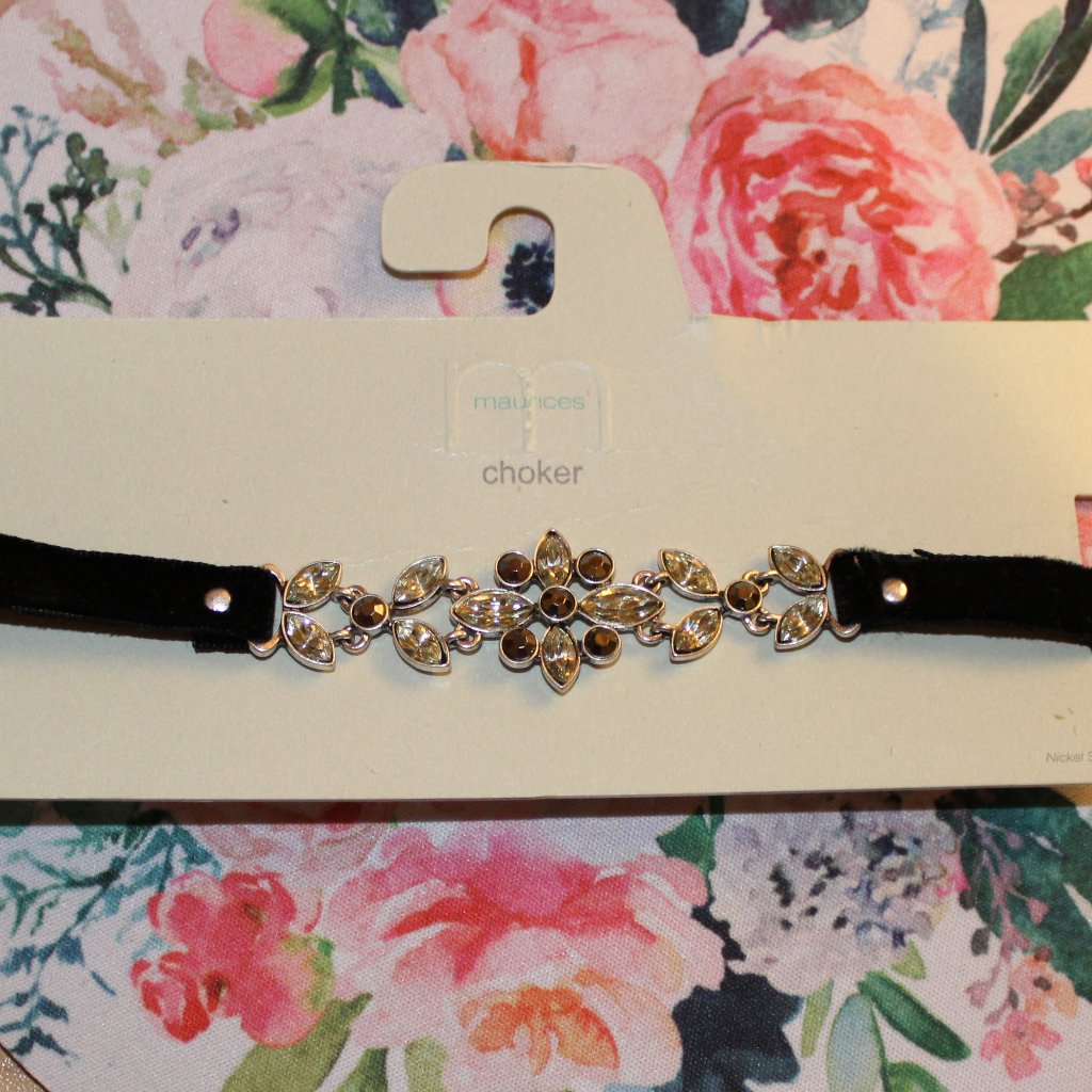 Nwt Maurices Velvet Jeweled Choker